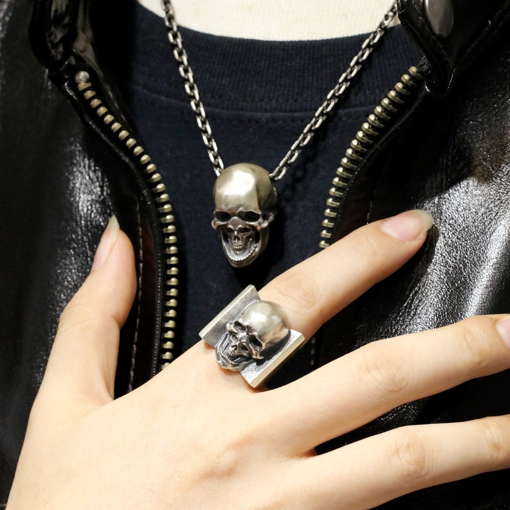 【Silver Monsters】日本雕畫雙絕 Dual Flow 細緻雕工 純銀原創 日系髏中髏 純銀吊墜