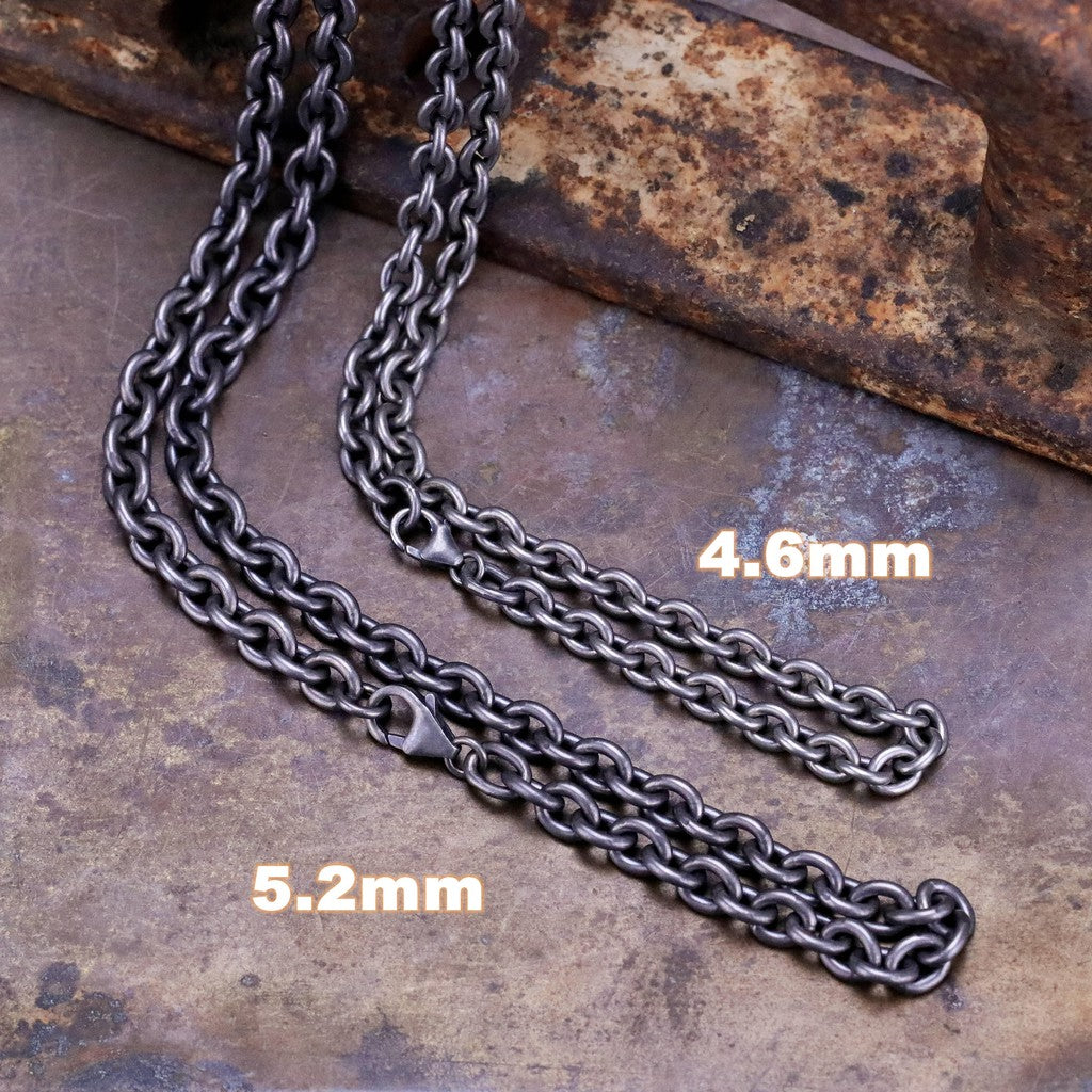【Silver Monsters】4.6mm 手工作舊 C扣太丸鏈 SMS獨家特製 925銀 純銀項鍊