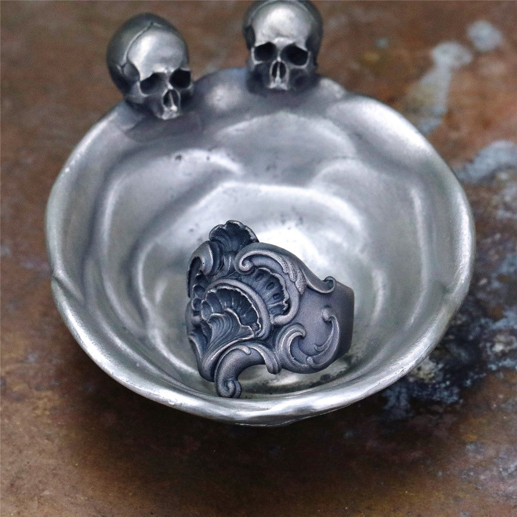 【Silver Monsters】日本暗系古典狂潮 Superbia 雕塑3 原創手做 舊化噴砂 純銀戒指