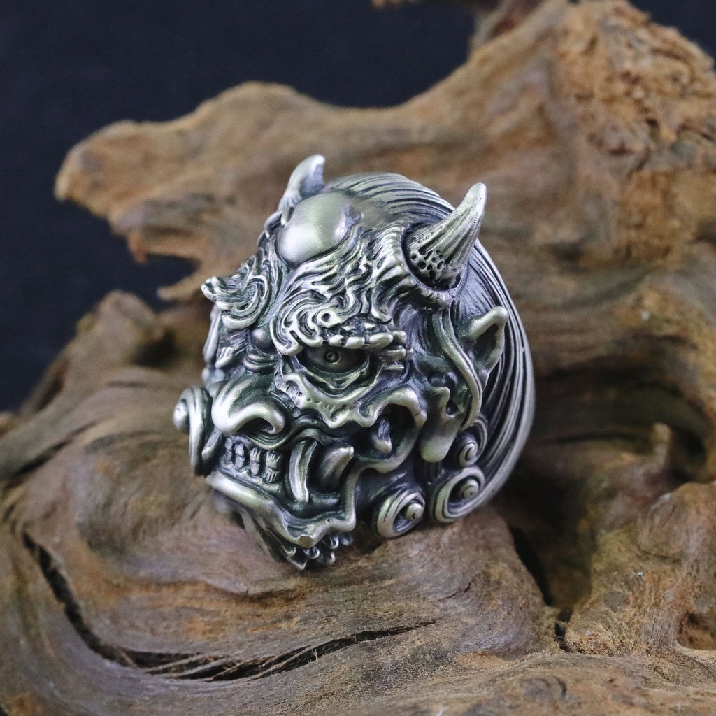 【Silver Monsters】日本雕畫雙絕 Dual Flow 手工雕刻 原創設計 怒神 純銀戒指