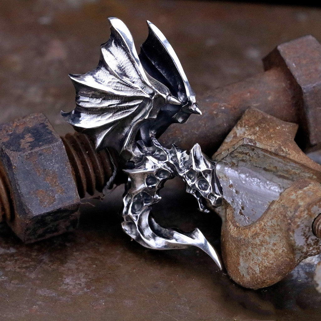 【Silver Monsters】日本前衛宗師Glam Scale 機甲王 手作銀翼風蝕 MANA飛龍 吊墜