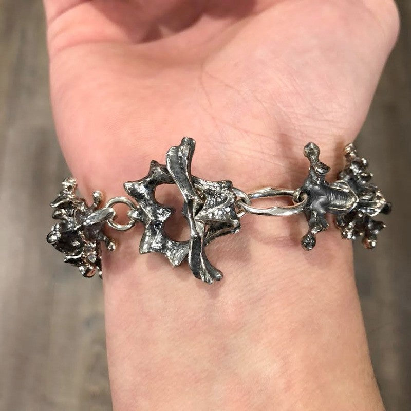 【Silver Monsters】幻獸異骸 日本殿堂級Strange Freak Designs 經典上脊骨 寬版手鍊