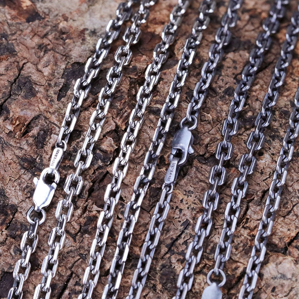 【Silver Monsters】SMS獨家特製 3mm C扣六角稜鍊 925銀 純銀項鍊