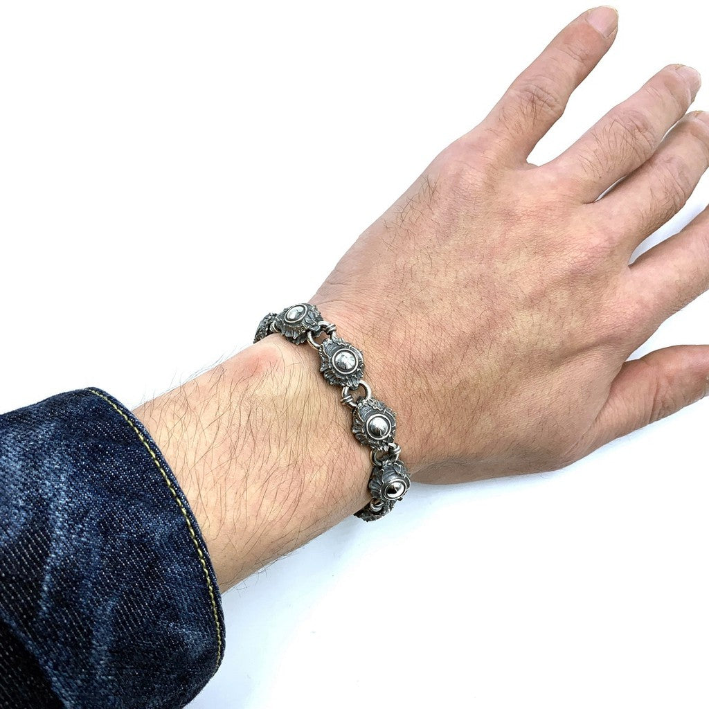 【Silver Monsters】日本新銳手作 Nil:GRAVE 特約品牌 雙面雕「蛇目」超厚實 純銀手鍊