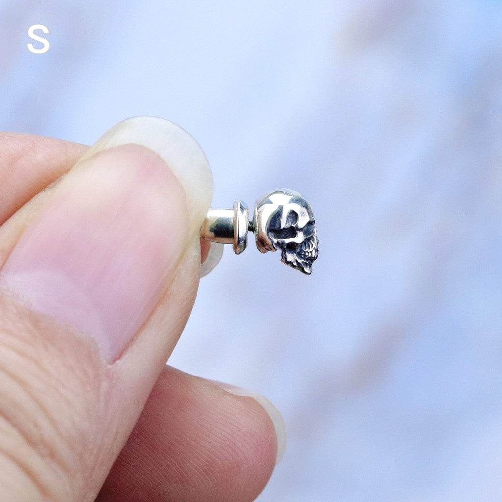 【Silver Monsters】日本Strange Freak Designs 精雕骷髏頭 純銀耳環 純銀耳針