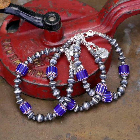 【Silver Monsters】日本手作 Kazoo 義大利制老雪佛蘭珠/做舊銀貝銀珠 復古純銀手鍊