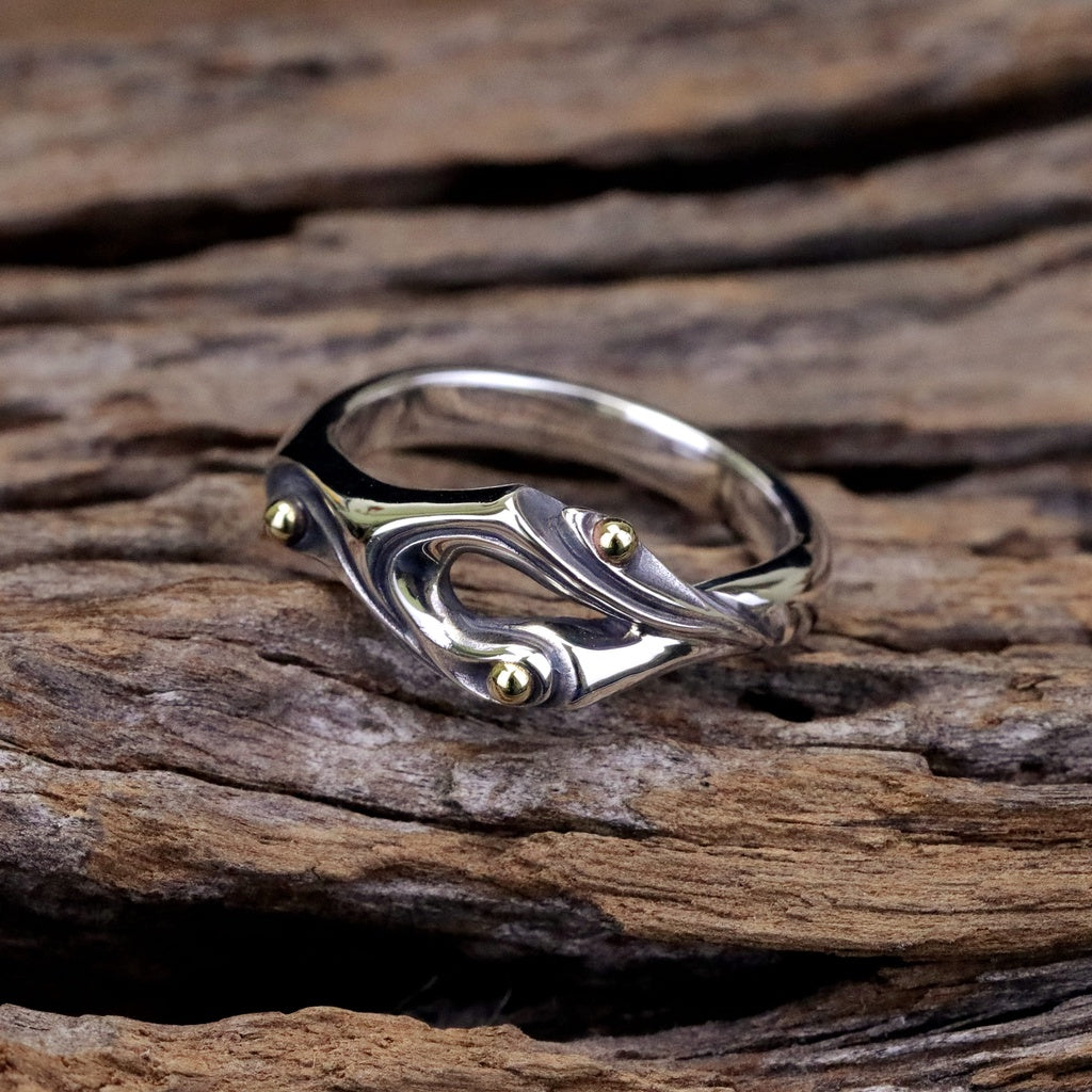 【Silver Monsters】日本手作 曲線異形 Ability Normal VR-48 銀銅鑲嵌 原創銀飾戒指