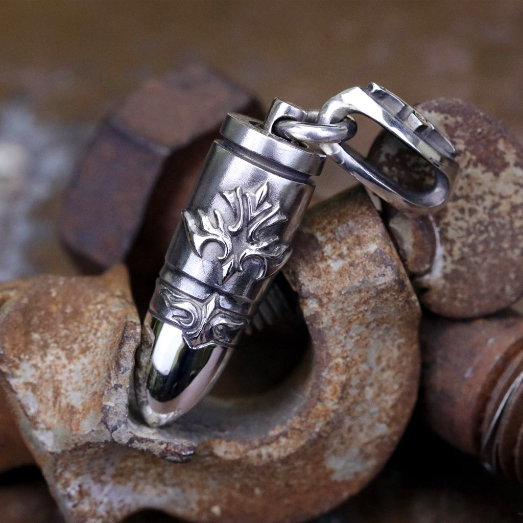 【Silver Monsters】前衛宗師 日本 Glam Scale 機甲王"6T-013" 新雕花滅魔銀彈 吊墜