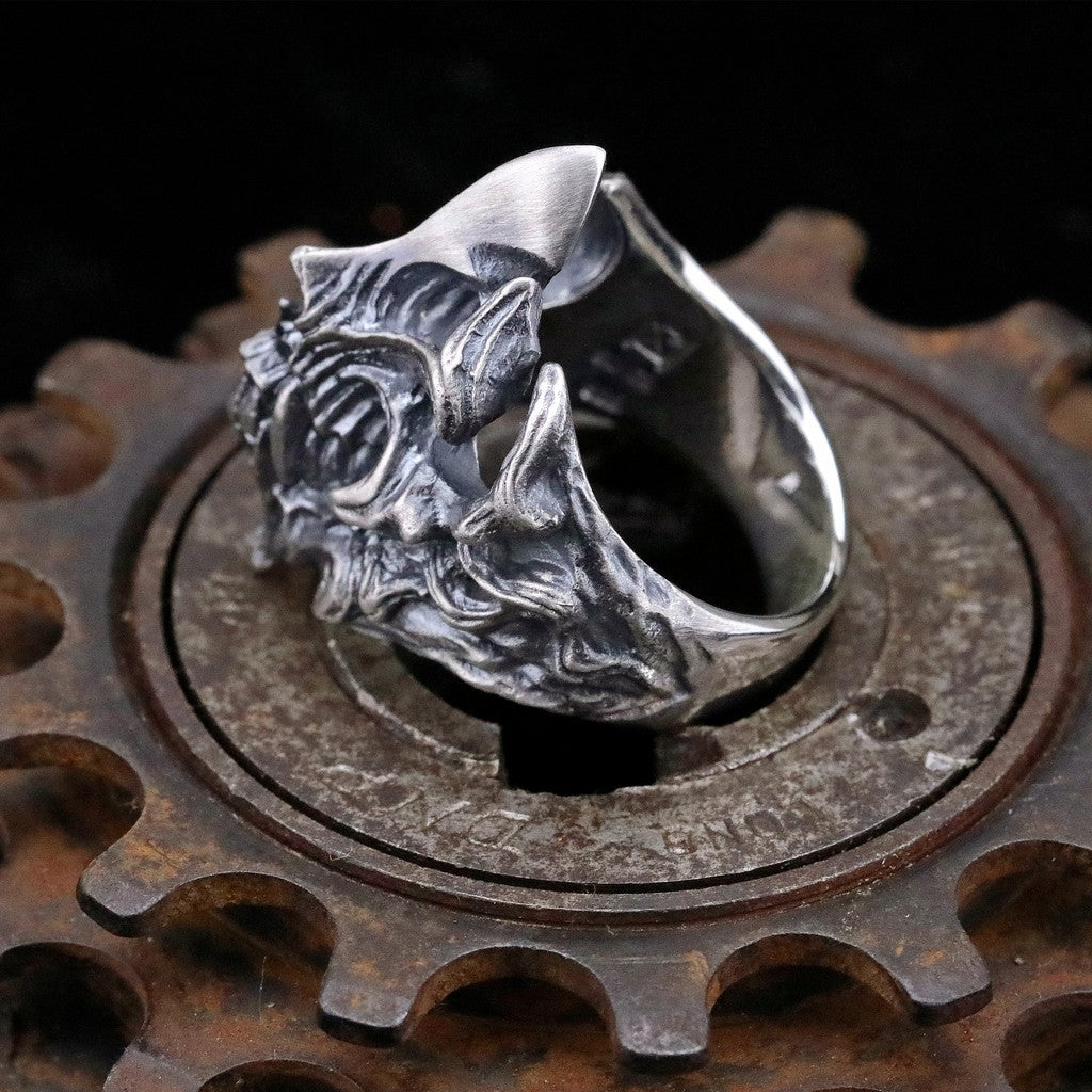 【Silver Monsters】日本殿堂級Strange Freak Designs 無目盲獸骷髏 純銀戒指 M號