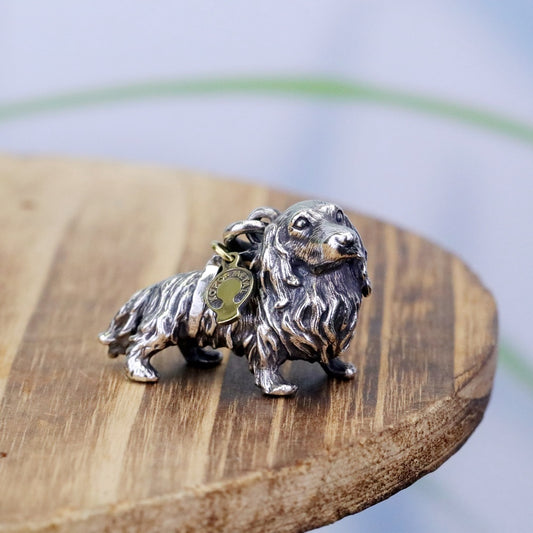 【Silver Monsters】台灣職人手作 KOPO METAL 立體精雕 純銀原創 臘腸犬背繩 吊墜