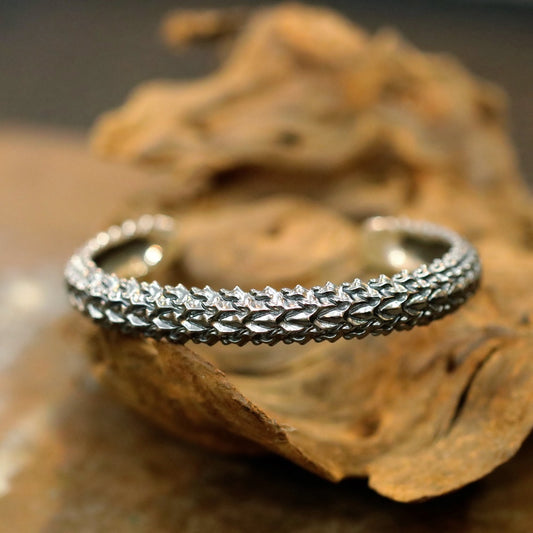 【Silver Monsters】日本Strange Freak Designs 原創設計 寬版脊骨 925銀 純銀手環