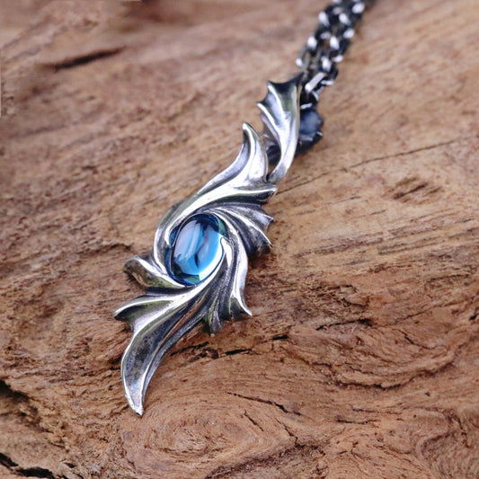 Glam Scale GS-EN-011 gothic lily necklace with oval gem