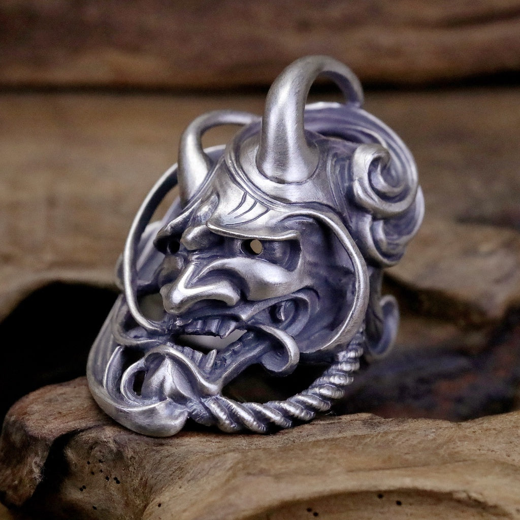 【Silver Monsters】日本雕畫雙絕 Dual Flow 原創設計 暴風流紋般若 925銀 精雕純銀戒指