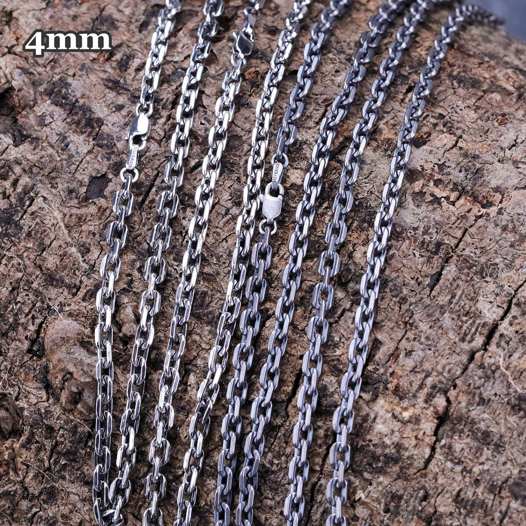 【Silver Monsters】SMS獨家特製 4mm C扣六角稜鍊 925銀 純銀項鍊