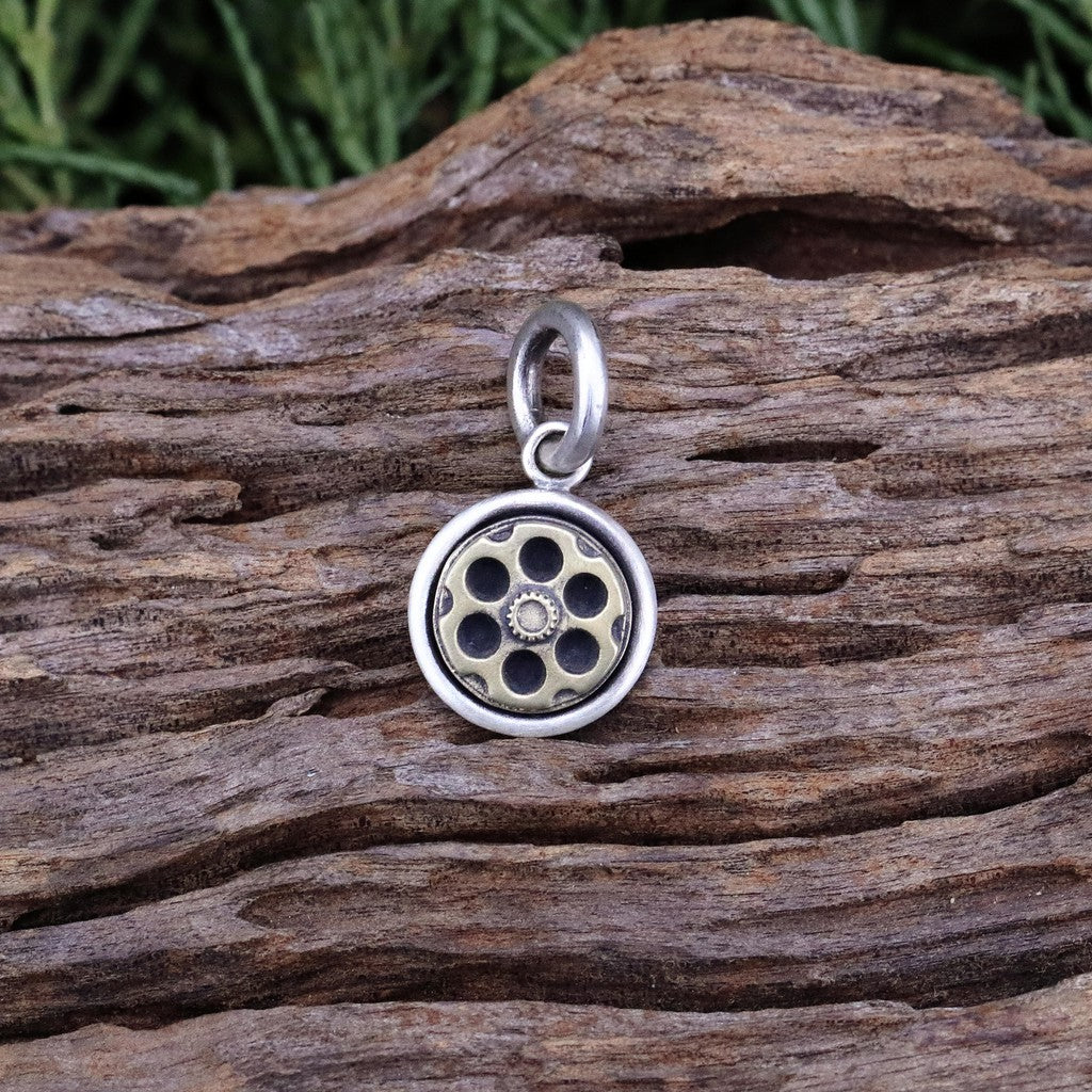 【Silver Monsters】SMS獨家訂製 銀銅鑲嵌 刷舊左輪 925銀 純銀小吊墜 副墜