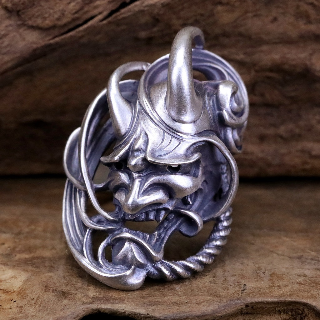 【Silver Monsters】日本雕畫雙絕 Dual Flow 原創設計 暴風流紋般若 925銀 精雕純銀戒指