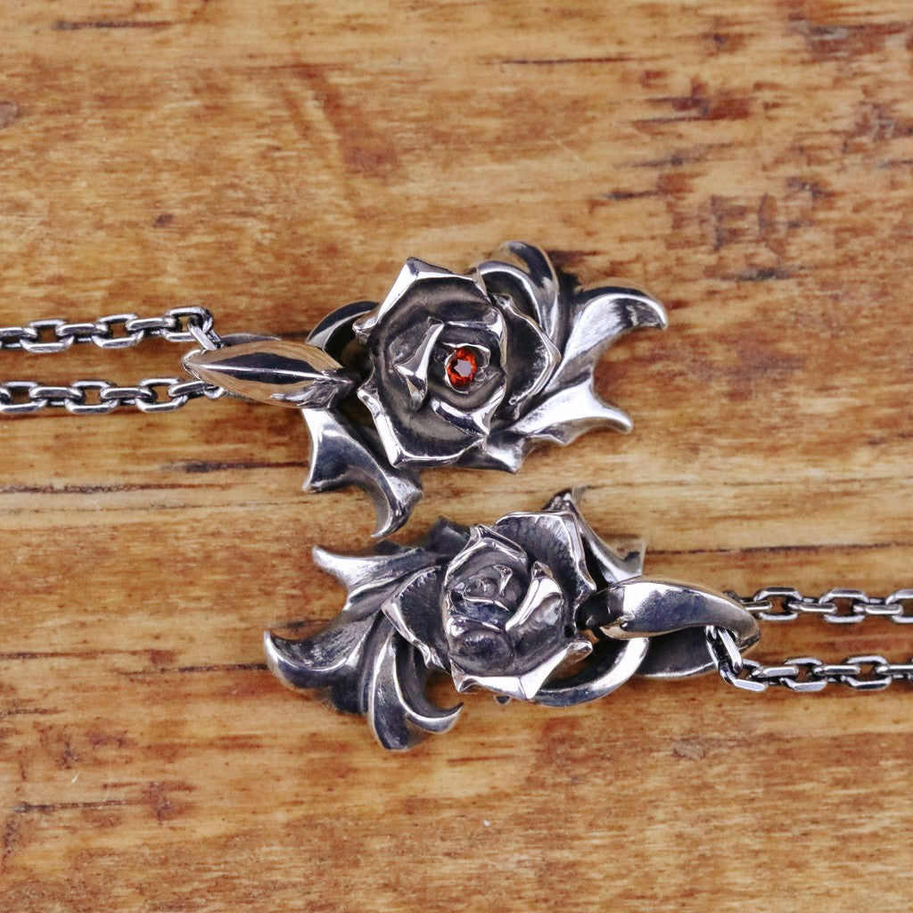 【Silver Monsters】日本Glam Scale 機甲王 "EN-009" 薔薇花 純銀項鍊