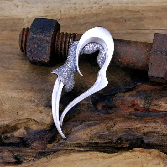 【Silver Monsters】日本雕畫雙絕 Dual Flow tribal claw 雲紋鱗爪 原創純銀墜飾