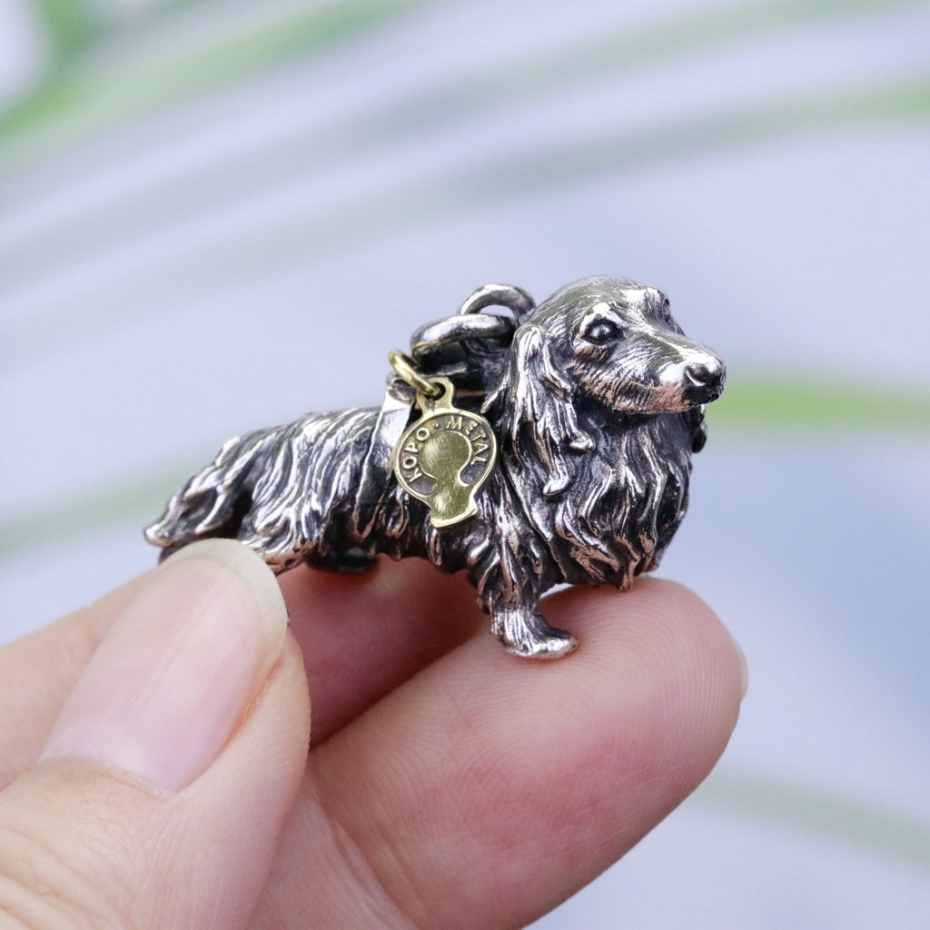 【Silver Monsters】台灣職人手作 KOPO METAL 立體精雕 純銀原創 臘腸犬背繩 吊墜