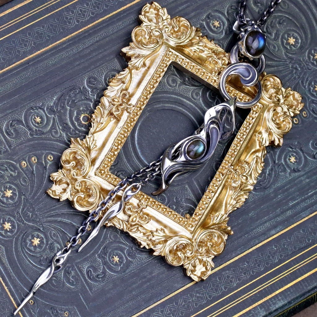 【Silver Monsters】日本匠級曲線異形 Ability Normal 特鑲藍晶石 純銀流蘇曲線 吊墜