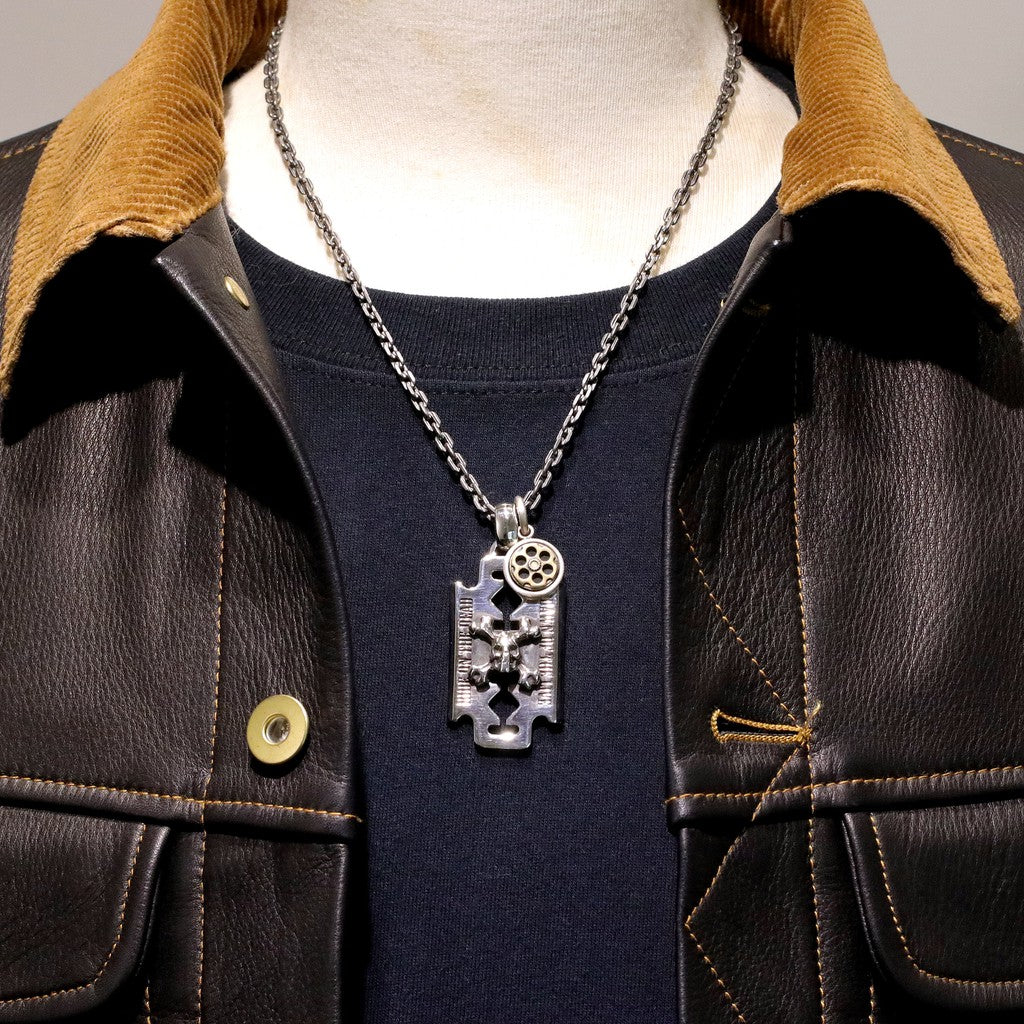 【Silver Monsters】SMS獨家訂製 銀銅鑲嵌 刷舊左輪 925銀 純銀小吊墜 副墜