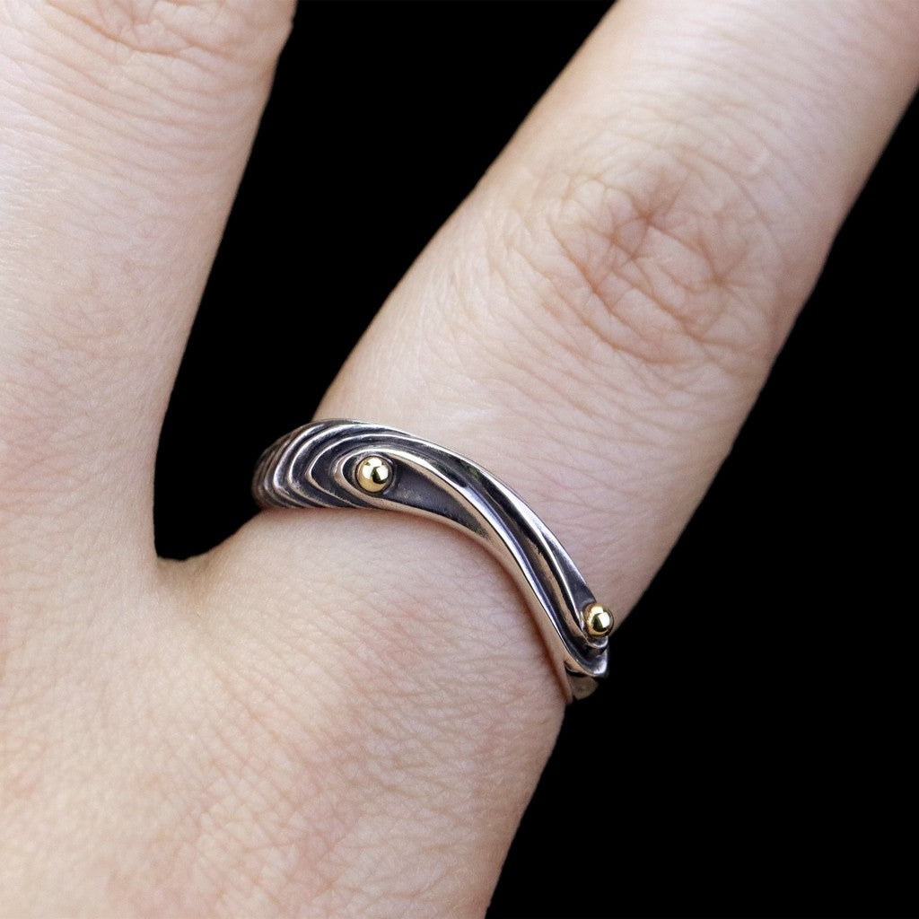 【Silver Monsters】日本手作 曲線異形 Ability Normal VR-47銀銅鑲嵌原創銀飾戒指