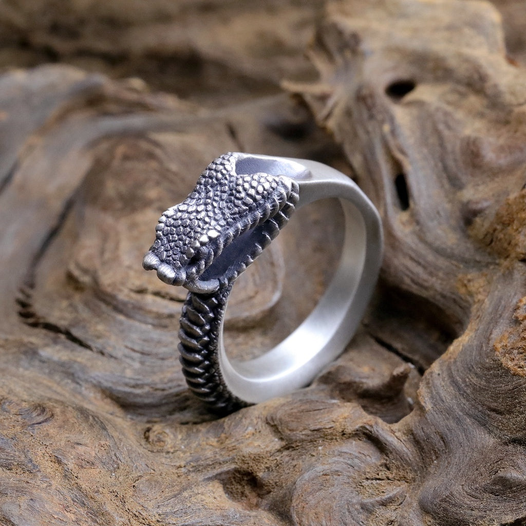 【Silver Monsters】日本雕畫雙絕 Dual Flow 手作新品 原創銜尾蛇兩用 純銀戒指 吊墜 銀飾