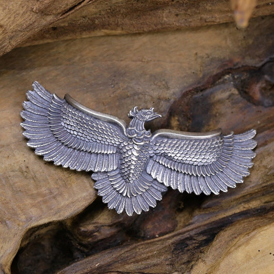 【Silver Monsters】日本雕畫雙絕 Dual Flow 細緻工藝 原創手作 鳳凰展翼 純銀吊墜