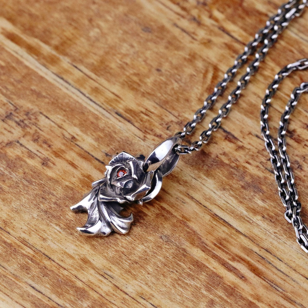 【Silver Monsters】日本Glam Scale 機甲王"EN-009 GA" 薔薇花寶石 純銀項鍊