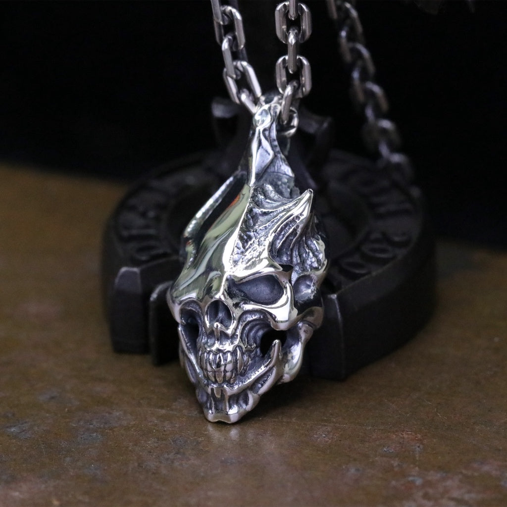 日本幻獸異骸 Strange Freak Designs 原創設計 20週年限量紀念版 半臉獨角骷髏 純銀吊墜