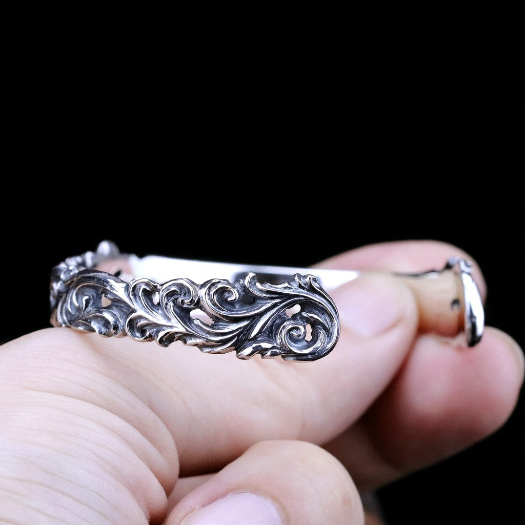 【Silver Monsters】日本一級神牌Loud Style Design 原創手作半鏡面 哥德雕花 純銀手環