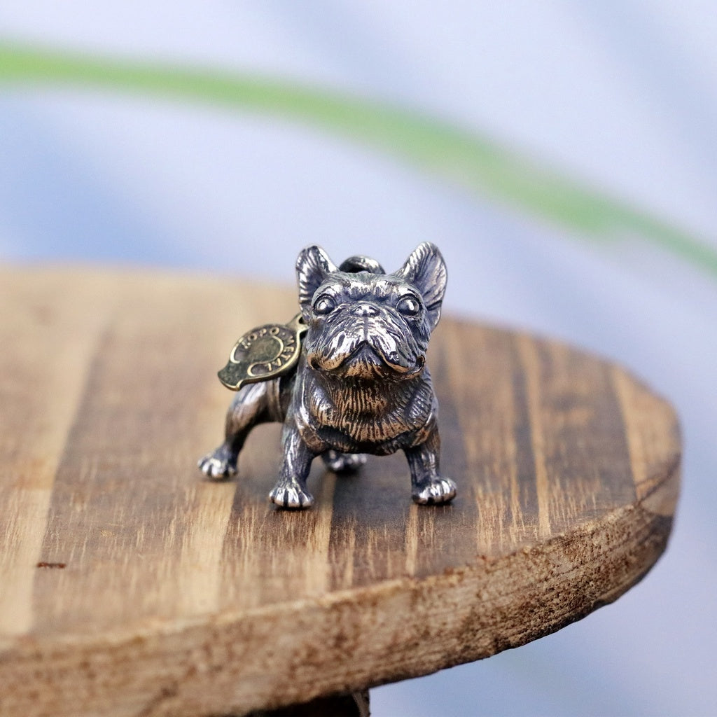 【Silver Monsters】台灣職人手作 KOPO METAL 立體精雕 法鬥犬背繩 原創設計 純銀吊墜 掛墜