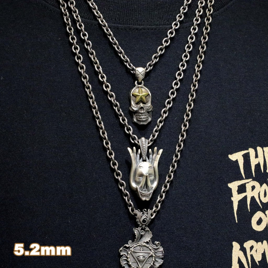 【Silver Monsters】5.2mm 手工作舊 C扣太丸鏈 SMS獨家特製 925銀 純銀項鍊