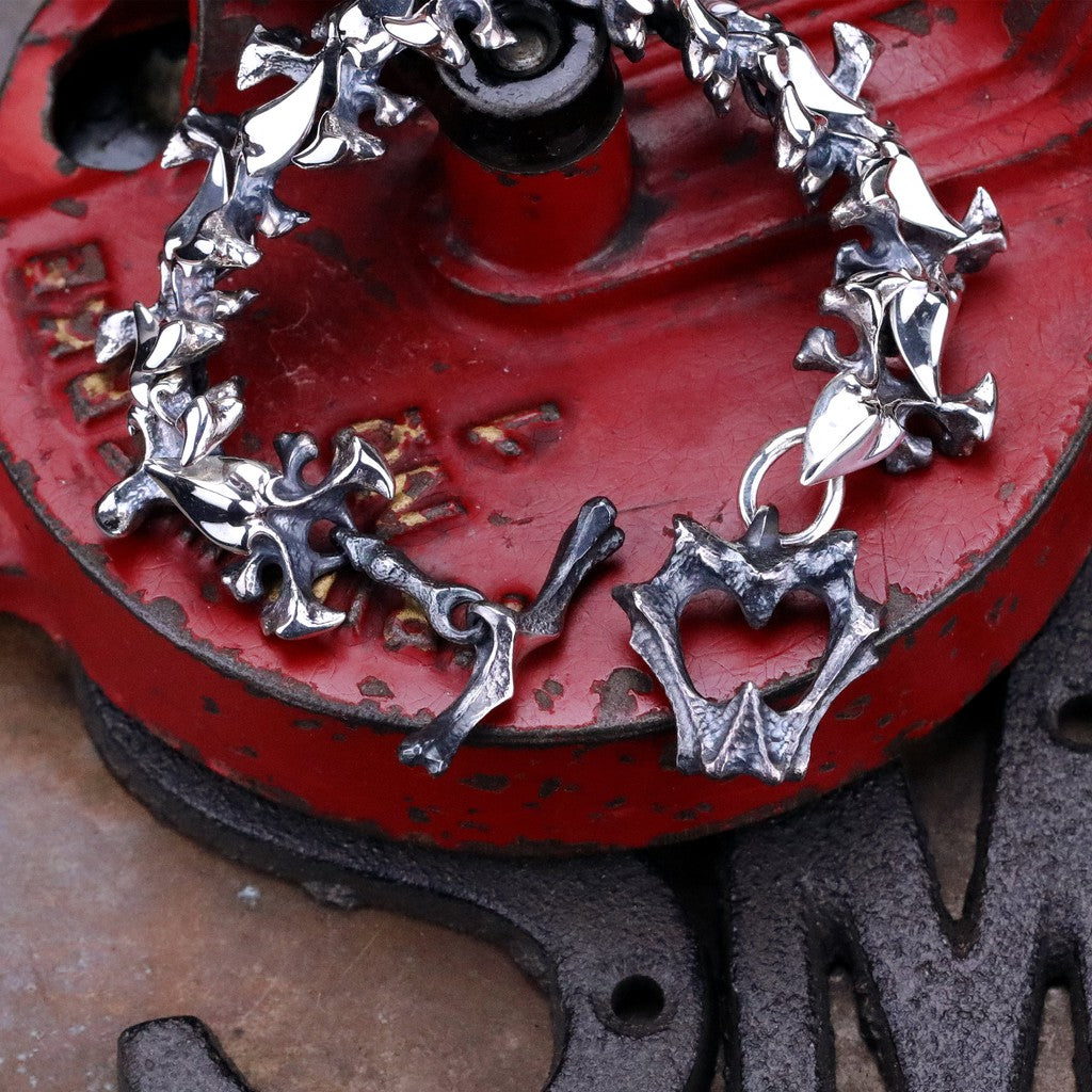 【Silver Monsters】幻獸異骸 日本殿堂級Strange Freak Designs 寬版下脊椎 純銀手鍊