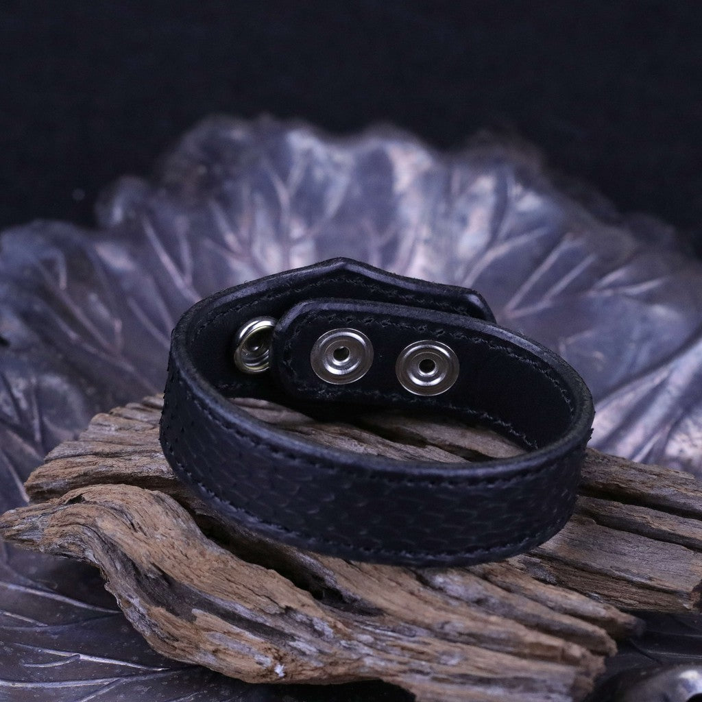 【Silver Monsters】日本一級神牌Loud Style Design 原創經典 骷髏銀星 黑蛇皮手環
