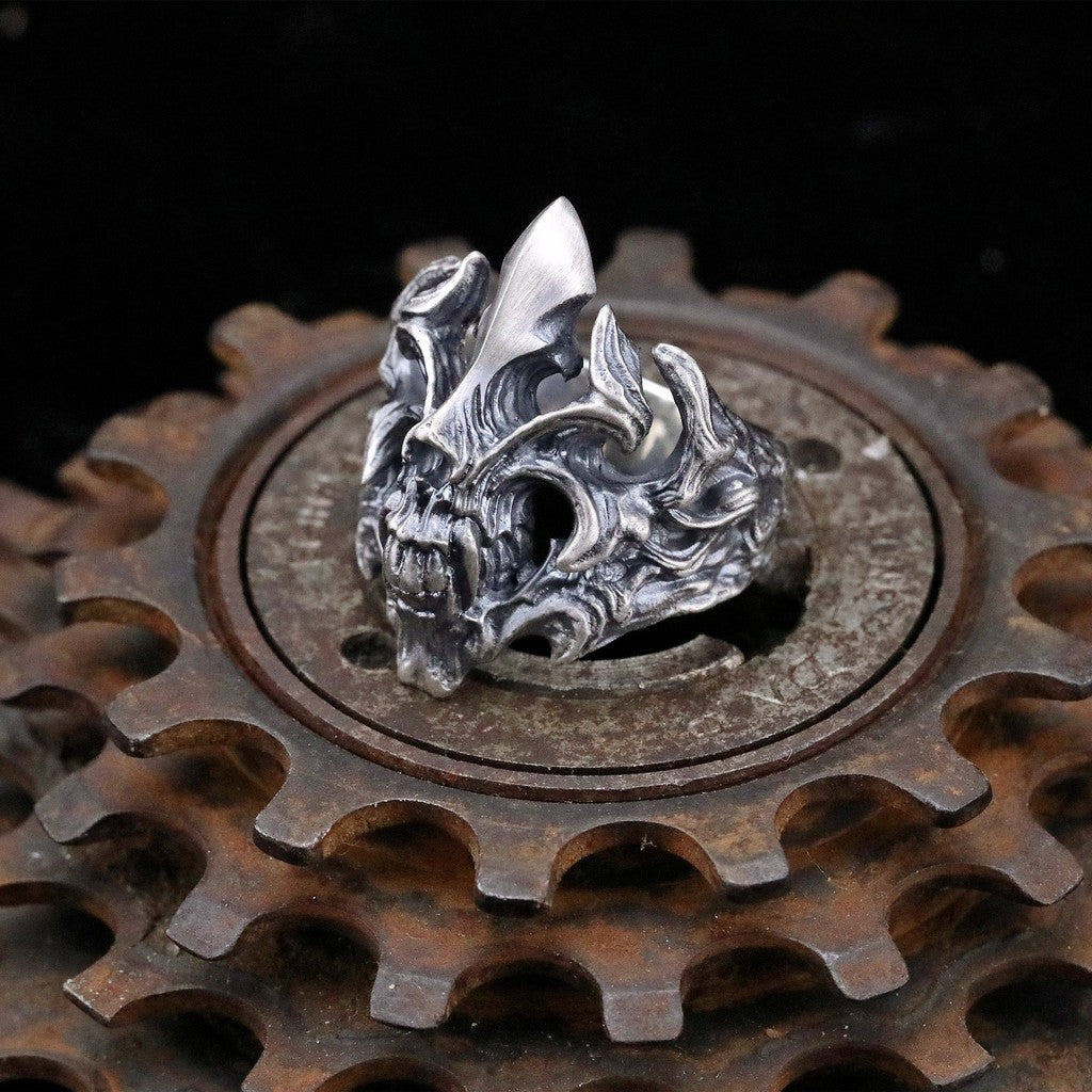 【Silver Monsters】日本殿堂級Strange Freak Designs 無目盲獸骷髏 純銀戒指 M號