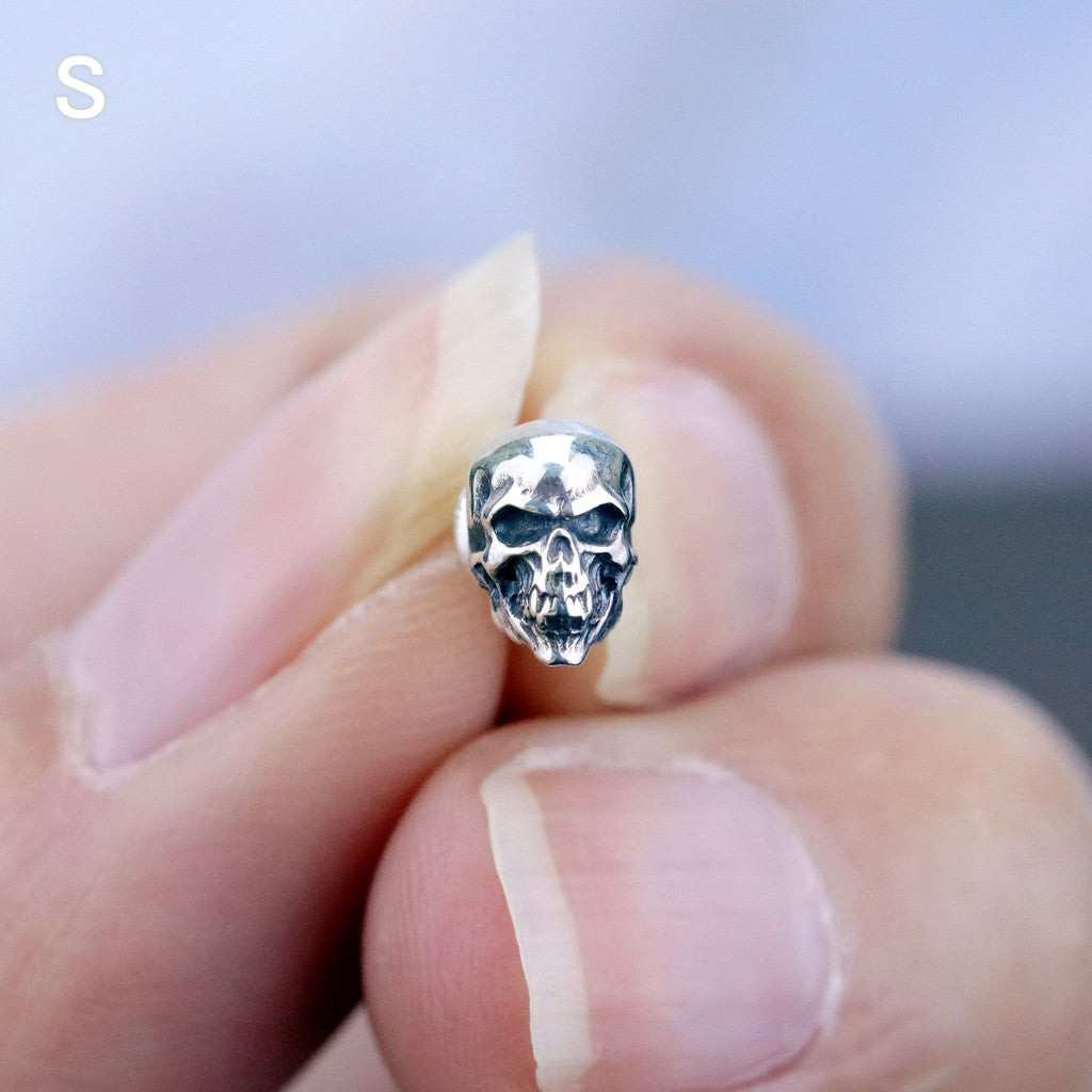 【Silver Monsters】日本Strange Freak Designs 精雕骷髏頭 純銀耳環 純銀耳針