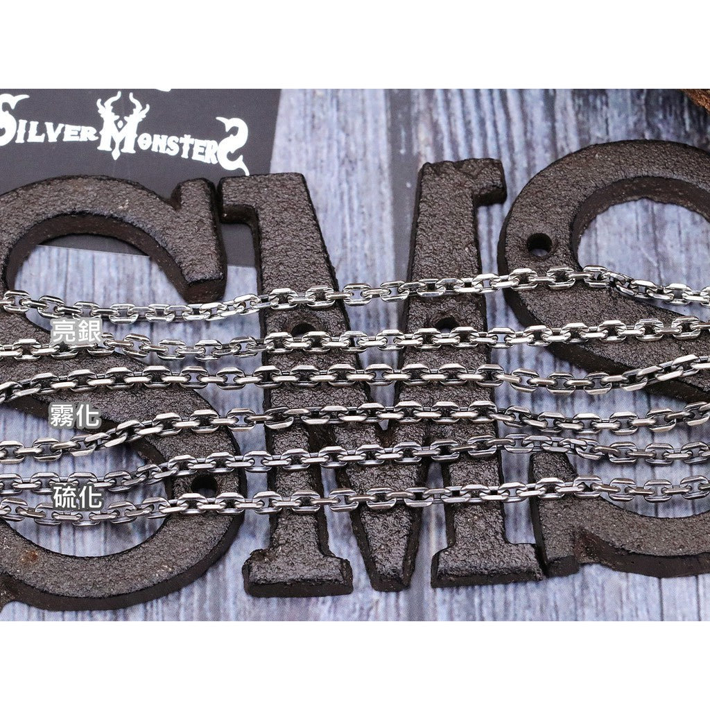 【Silver Monsters】SMS獨家特製 2mm 六角稜鍊C扣款 925銀 純銀項鍊