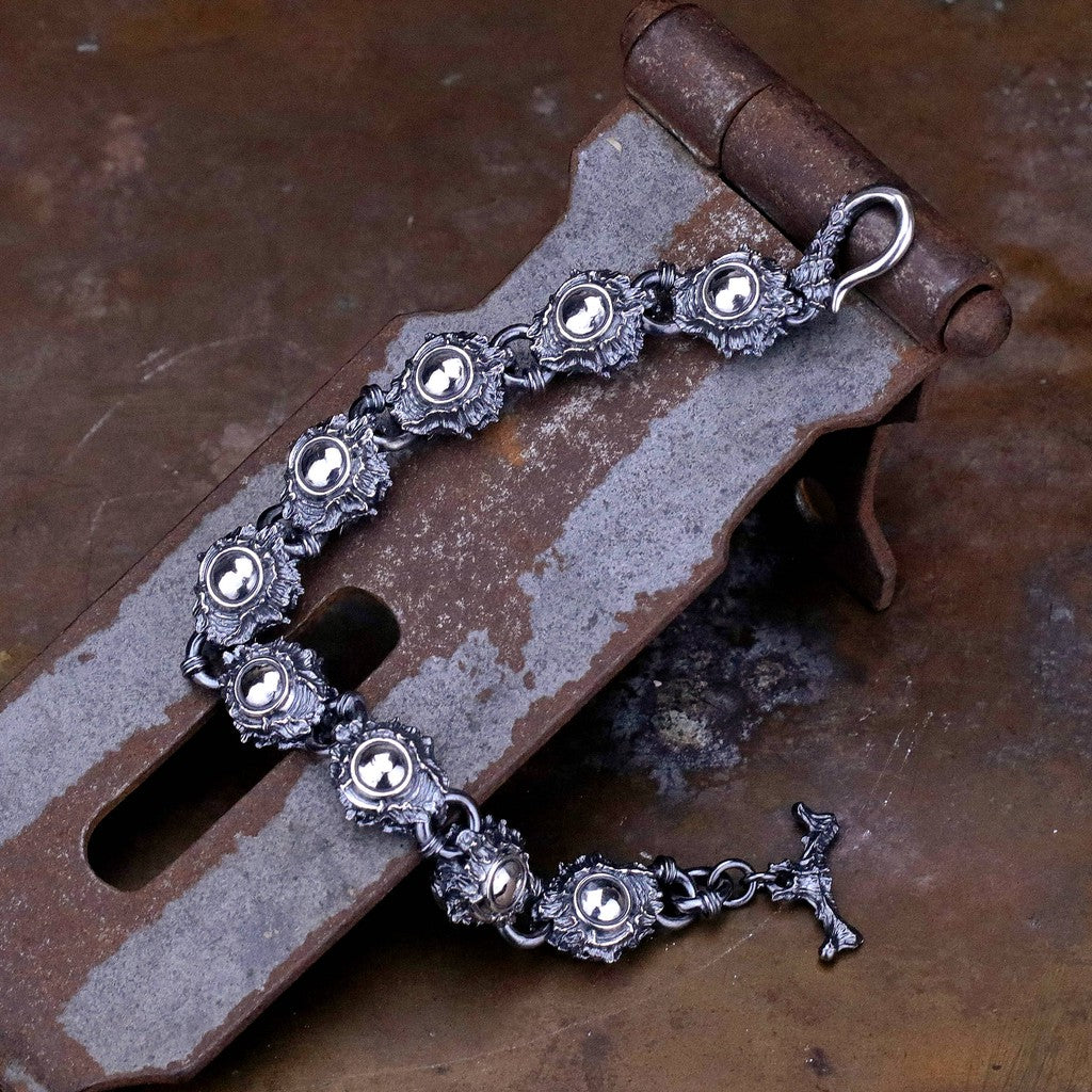 【Silver Monsters】日本新銳手作 Nil:GRAVE 特約品牌 雙面雕「蛇目」超厚實 純銀手鍊