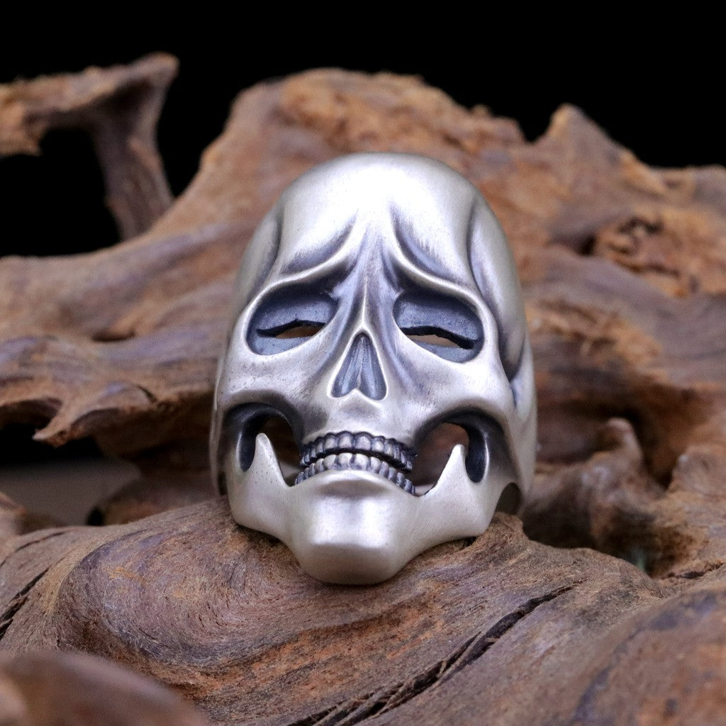 日本雕畫雙絕 Dual Flow 細緻雕工 遠哭近笑"表裏" 戒指