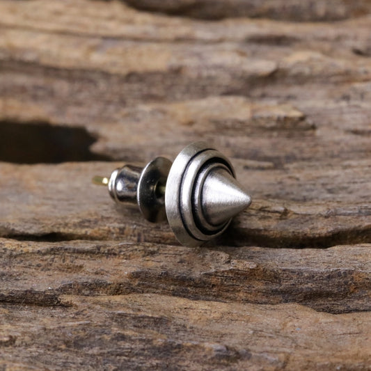 【Silver Monsters】日本前衛宗師 Glam Scale 機甲王 髮絲紋啞光機械鉚釘 純銀耳釘 耳針 耳飾