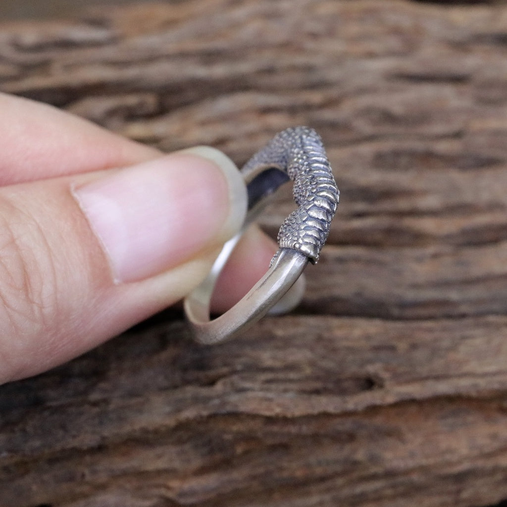 【Silver Monsters】日本雕畫雙絕 Dual Flow 手工銀飾 原創設計 細膩雕工 龍爪純銀戒指 S