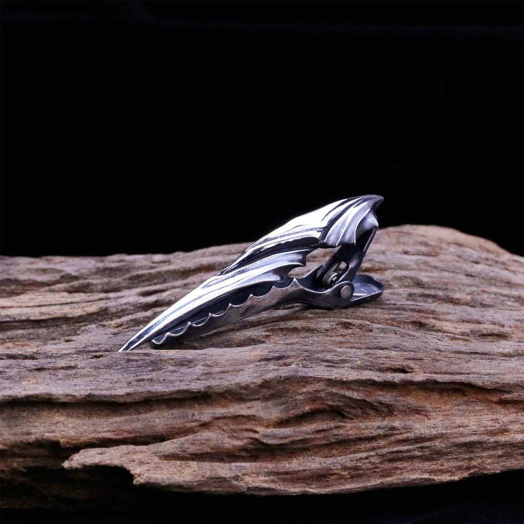 【Silver Monsters】前衛宗師日本Glam Scale 機甲王 手作流線 純銀領帶夾