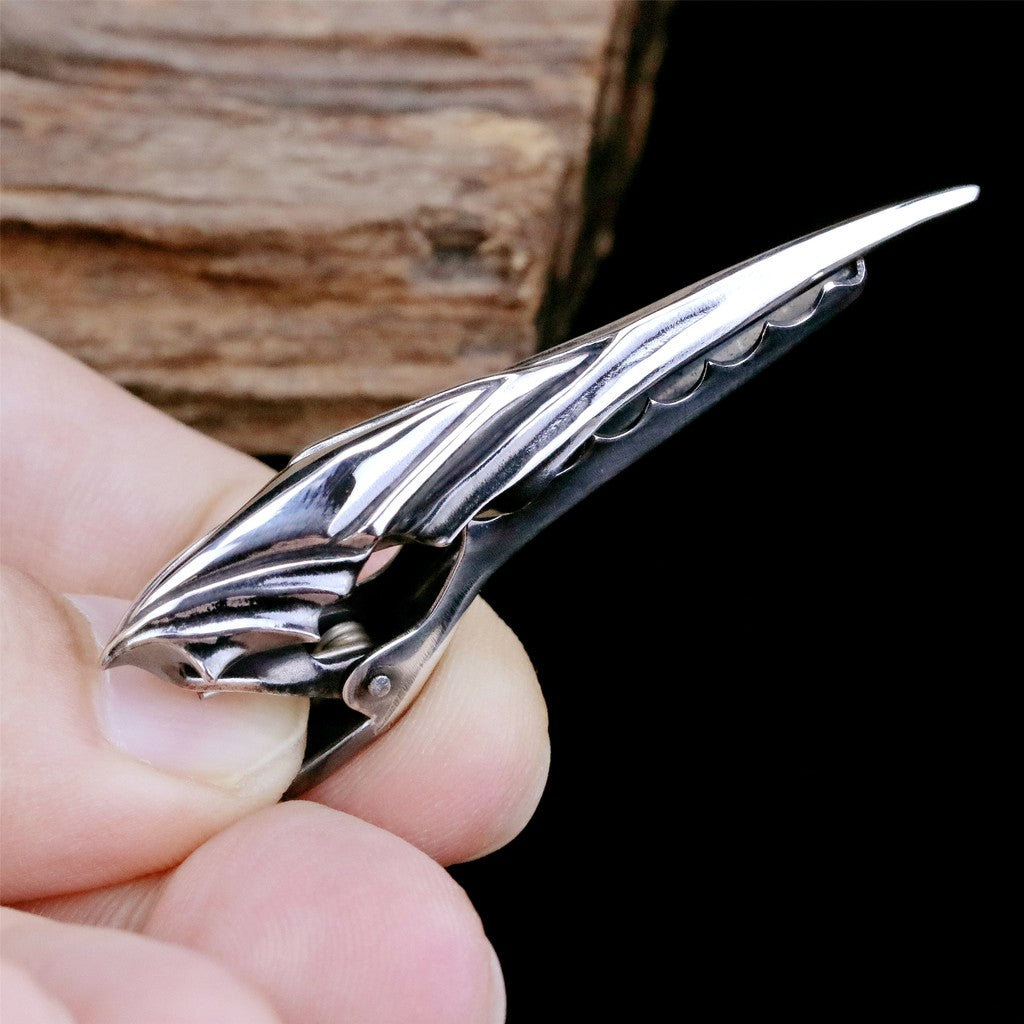 【Silver Monsters】前衛宗師日本Glam Scale 機甲王 手作流線 純銀領帶夾