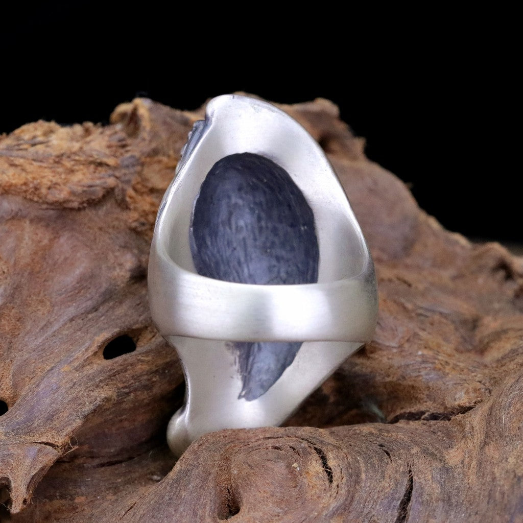 【Silver Monsters】展示出清 日本雕畫雙絕 Dual Flow 細緻雕工 "大蛇" 手作啞光霧面純銀戒指