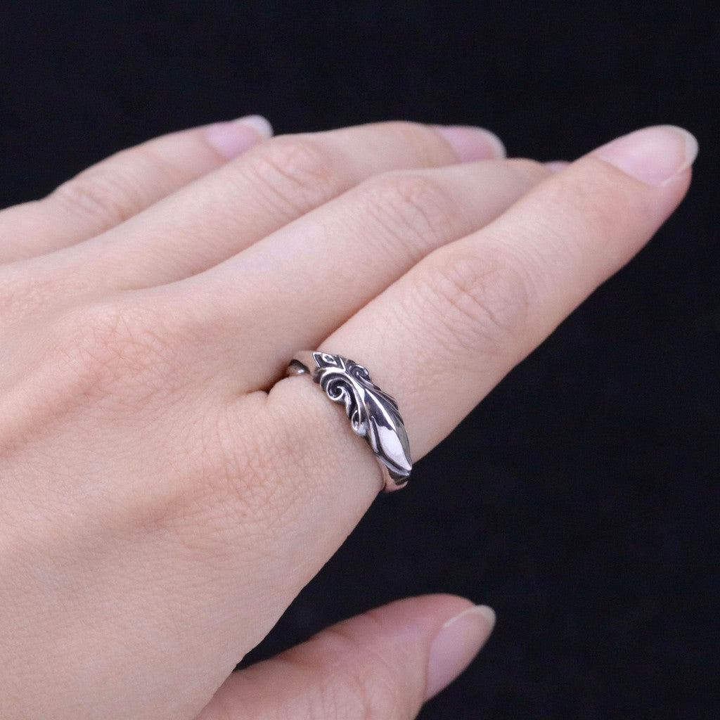 【Silver Monsters】日本 Glam Scale 機甲王 立體植物結晶雕花 純銀小戒指 銀飾