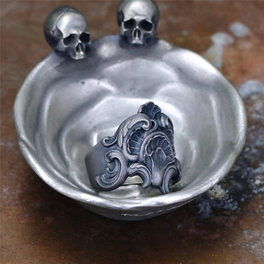 【Silver Monsters】日本暗系古典狂潮 Superbia 雕塑3 原創手做 舊化噴砂 純銀戒指