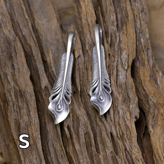 【Silver Monsters】日本雕畫雙絕 Dual Flow 細緻工藝 原創手作 鳳凰羽(S) 純銀吊墜