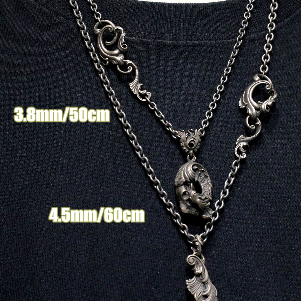 【Silver Monsters】3.8mm 古典雕花扣具 太丸鏈(Superbia設計 SMS自製) 925銀純銀項鍊