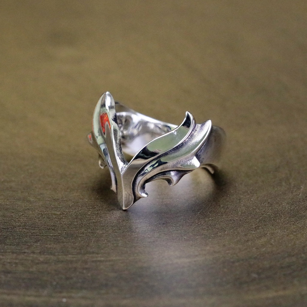 【Silver Monsters】日本前衛宗師 Glam Scale 機甲王 進化系列 機甲鄂角冠 純銀戒指